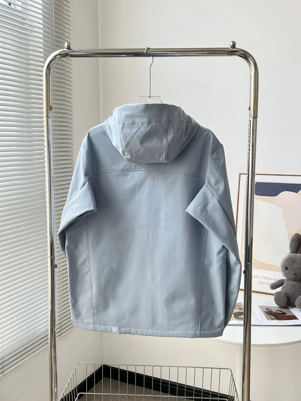 North side jacket, outdoor color blocked soft shell hooded fleece jacket