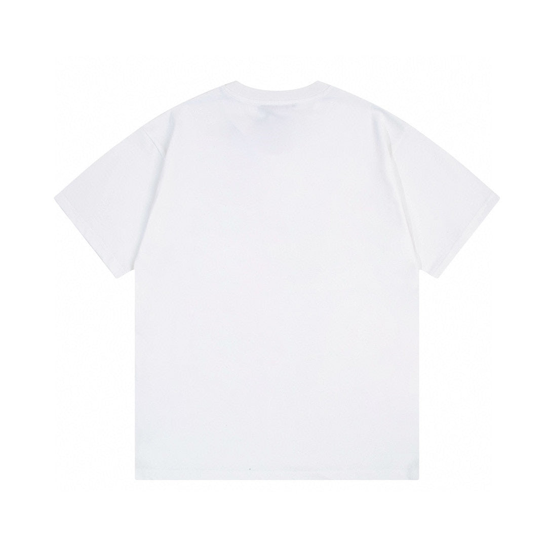 High quality textured jacquard letter patchwork embroidered T-shirt