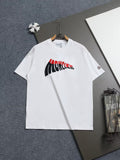 New color blocked embroidered letter T-shirt