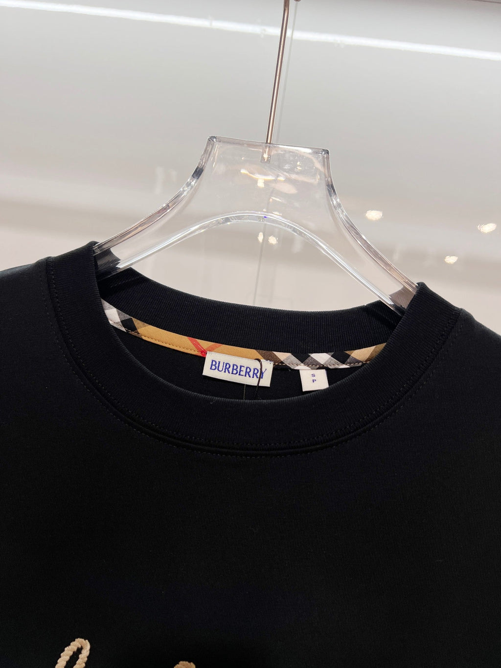 Front hemp rope embroidered letter logo short sleeved shirt
