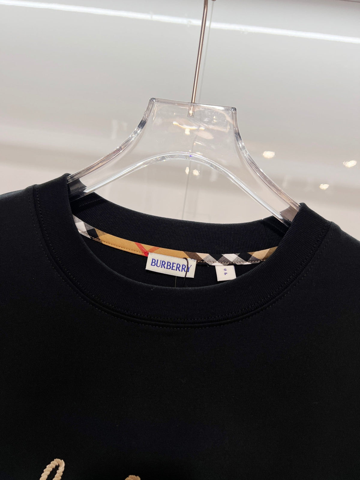 Front hemp rope embroidered letter logo short sleeved shirt