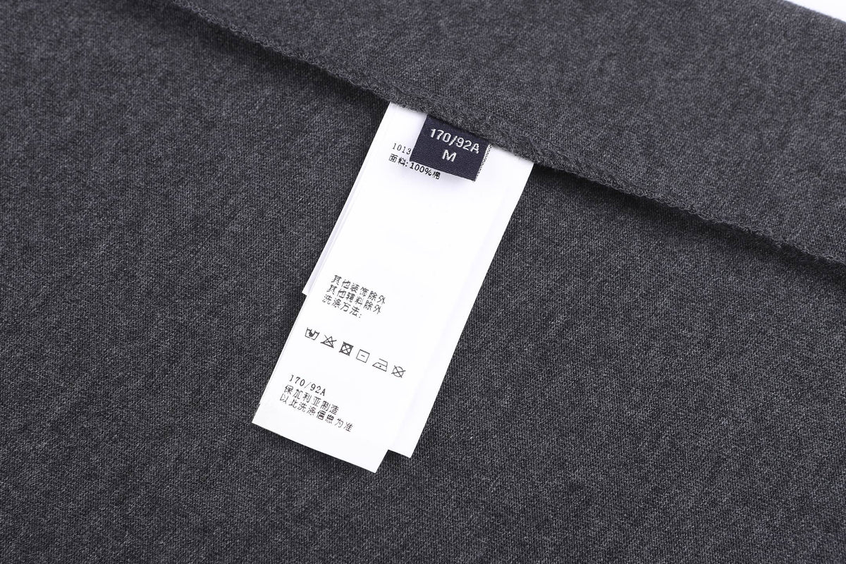 Embroidered cotton plain knit short sleeved T-shirt