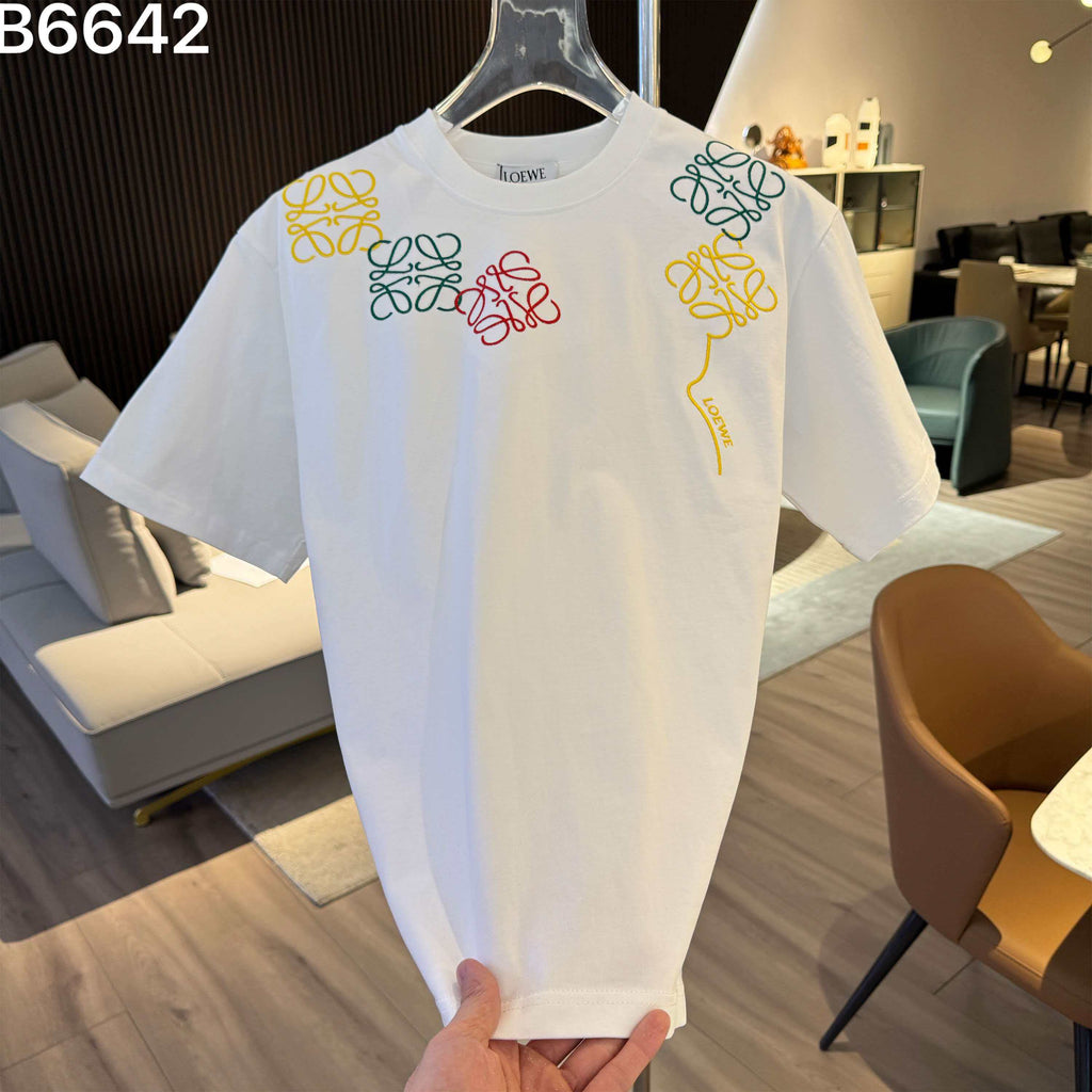 New embroidered letter short sleeved shirt