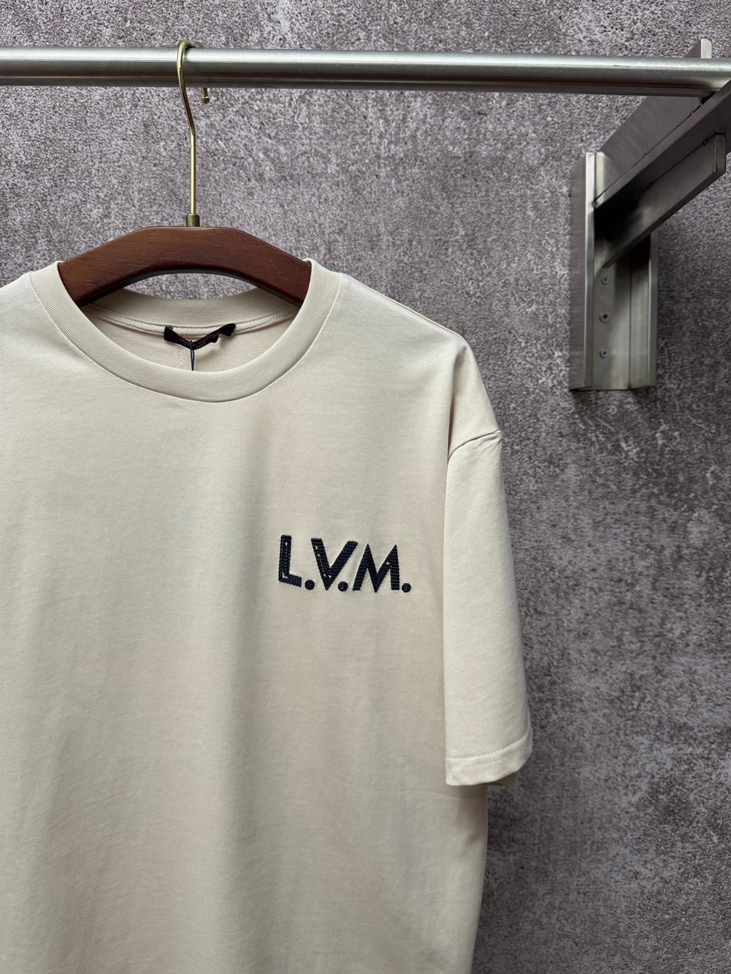 Vintage letter printed round neck short sleeved T-shirt