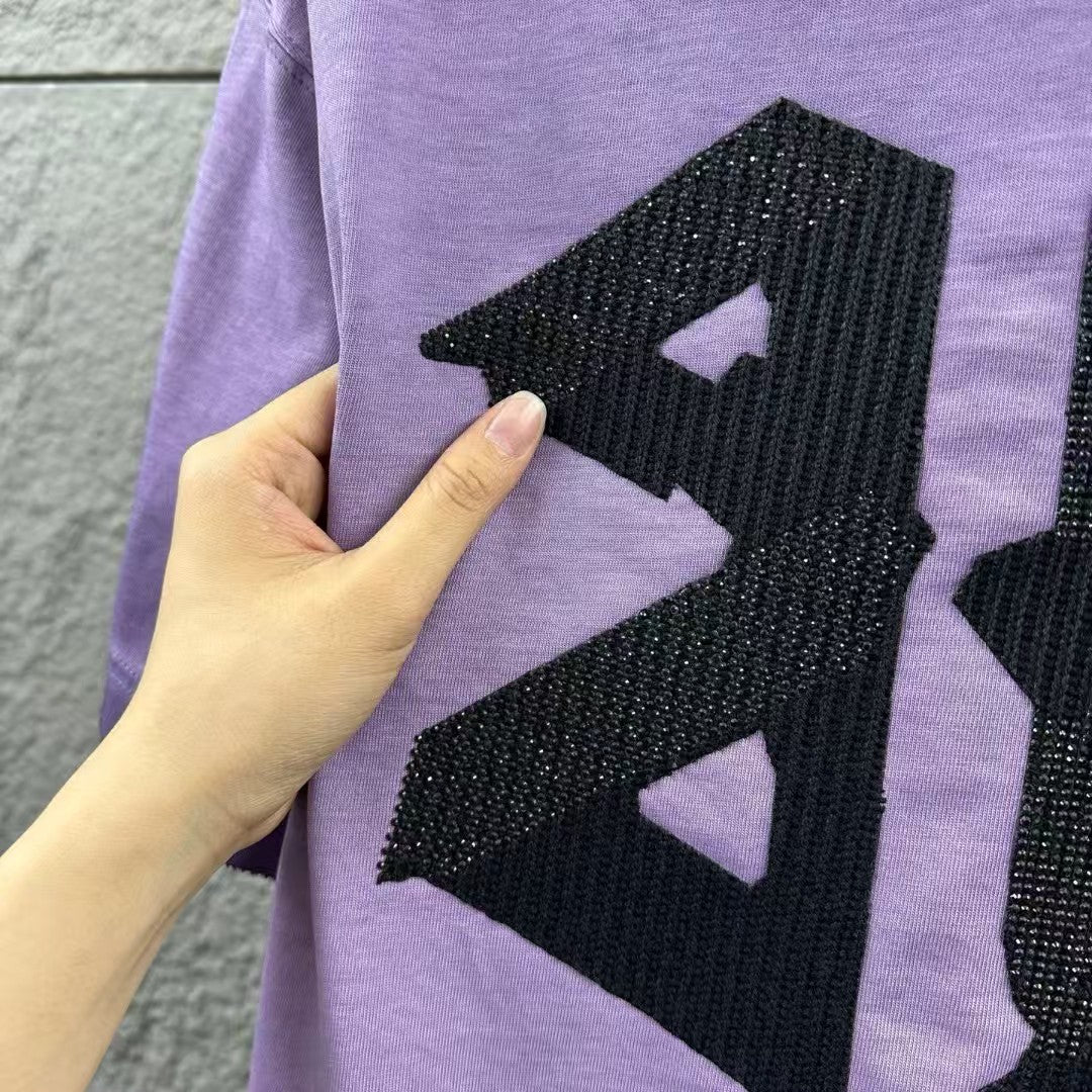 New style embroidered and rhinestone T-shirt