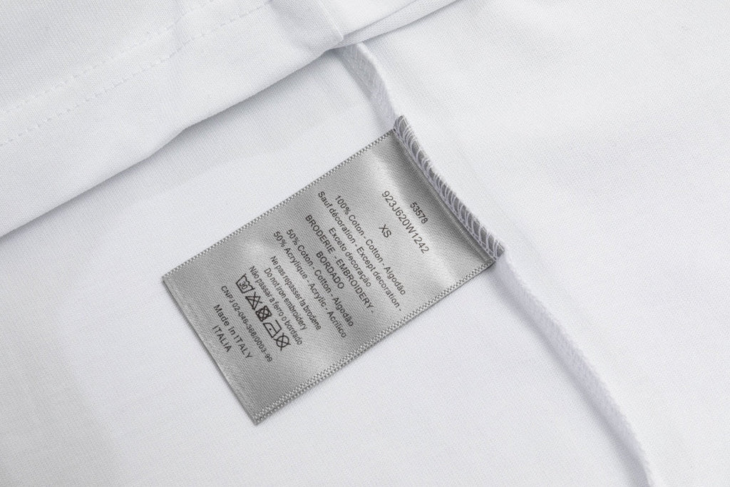 High quality textured jacquard letter patchwork embroidered T-shirt