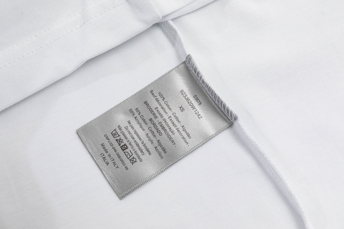 High quality textured jacquard letter patchwork embroidered T-shirt