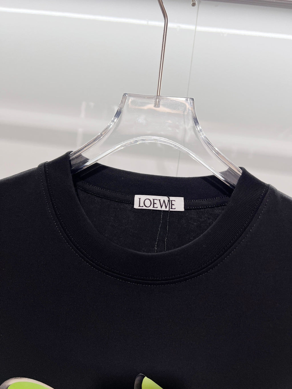 Jelly offset letter round neck T-shirt