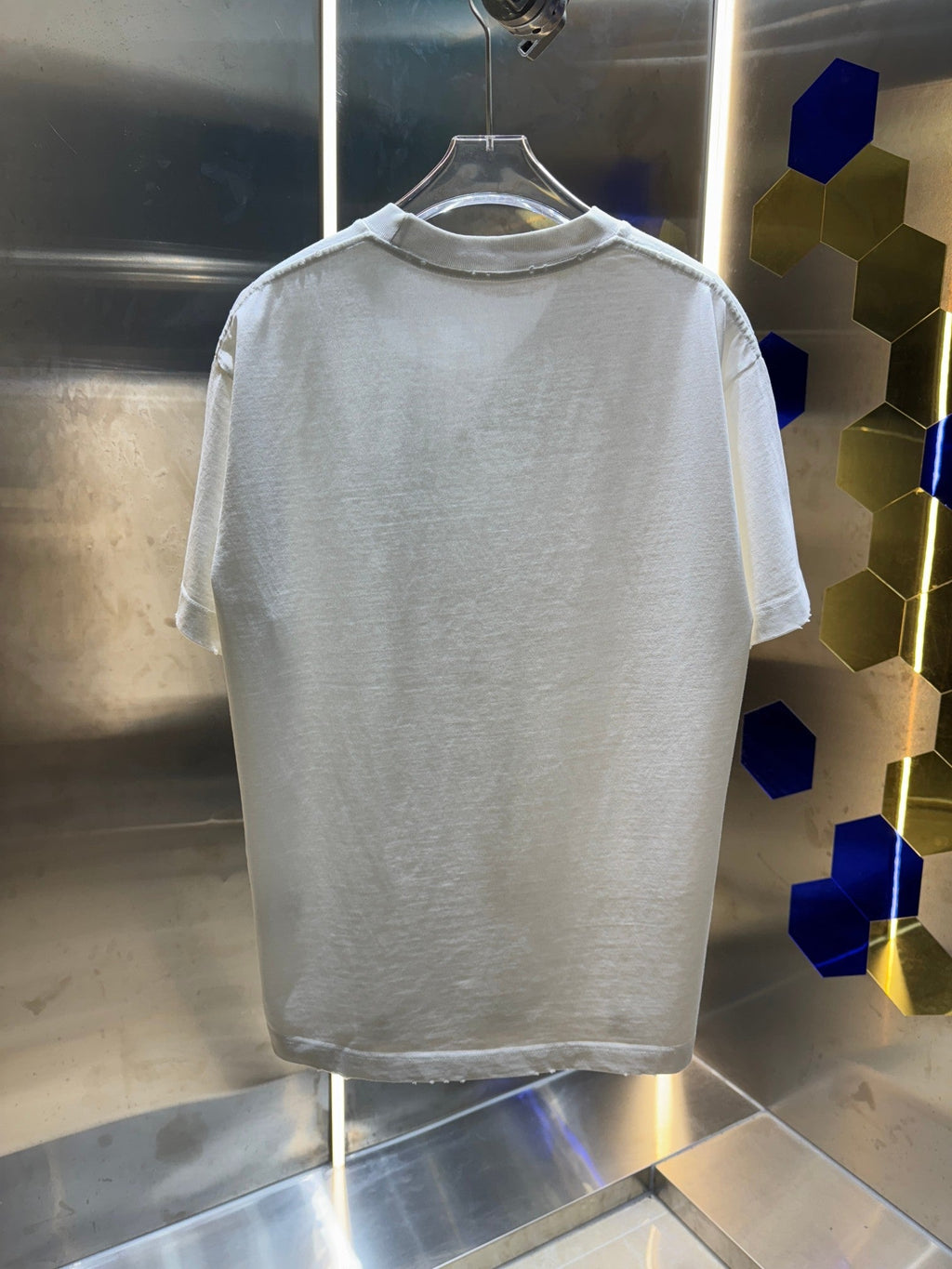 Spring and summer new washing water abrasion 320g round neck short sleeved shirt