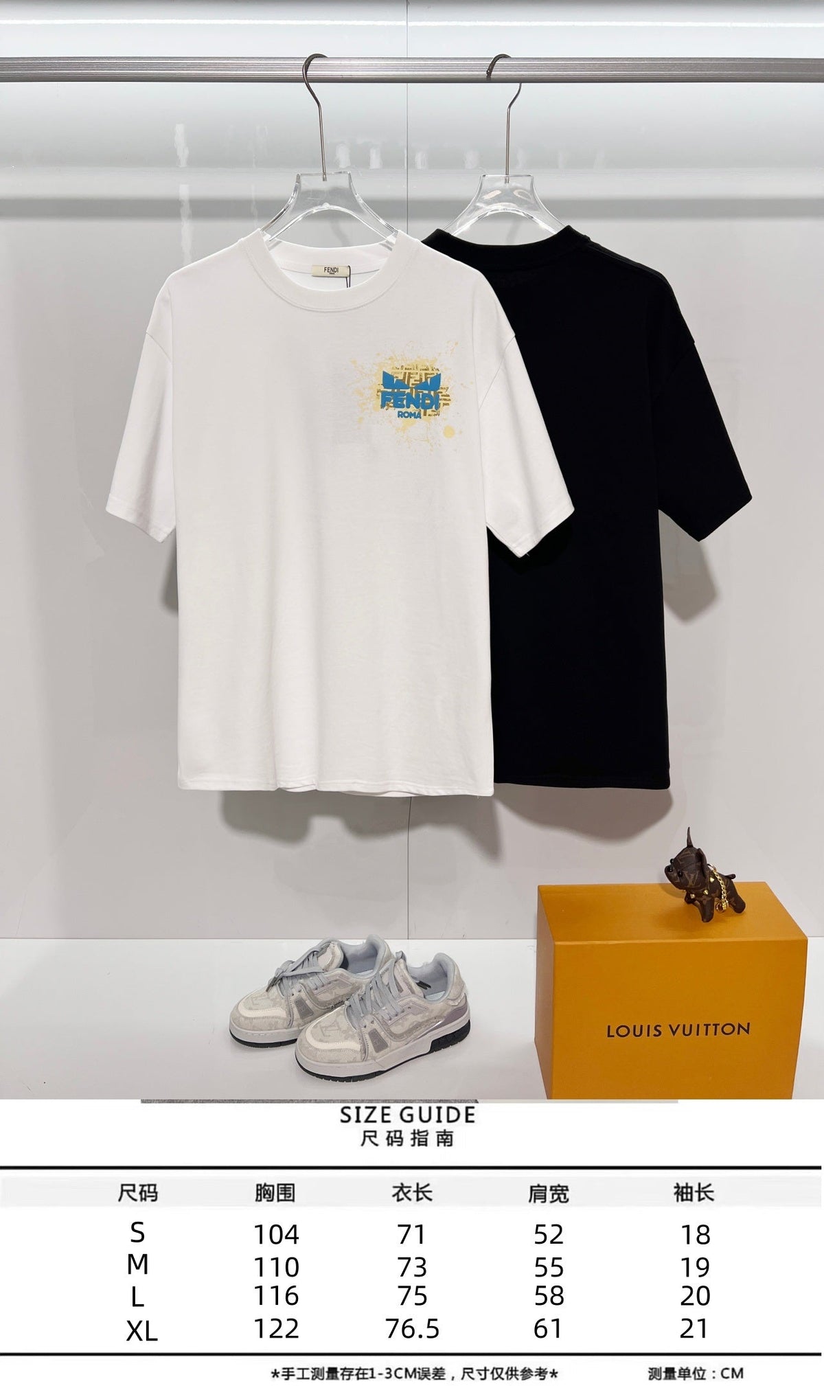 Little Monster Eye Foam Suede Offset Letter Round Neck T-shirt