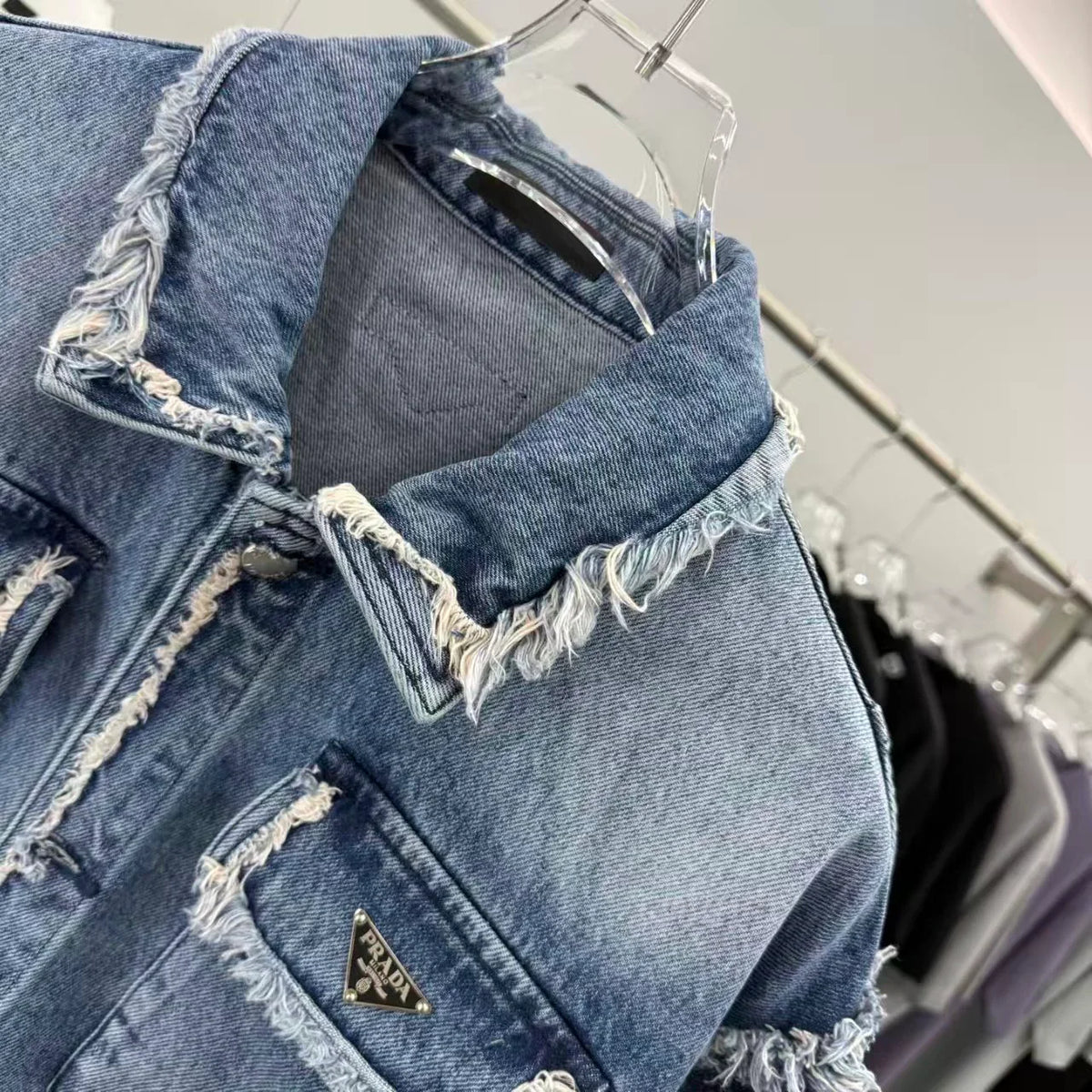New tassel worn denim jacket