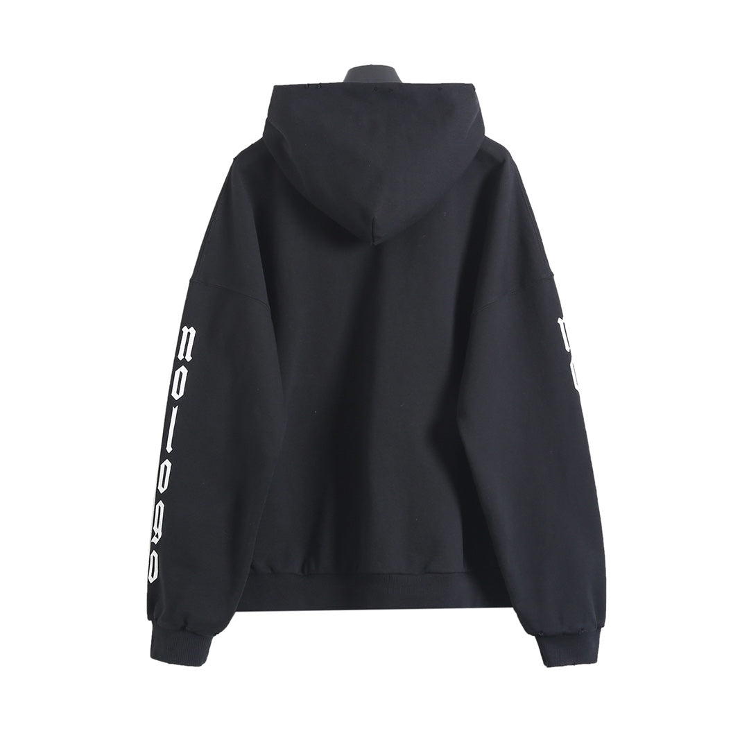 Crack printed hooded sweatshirt