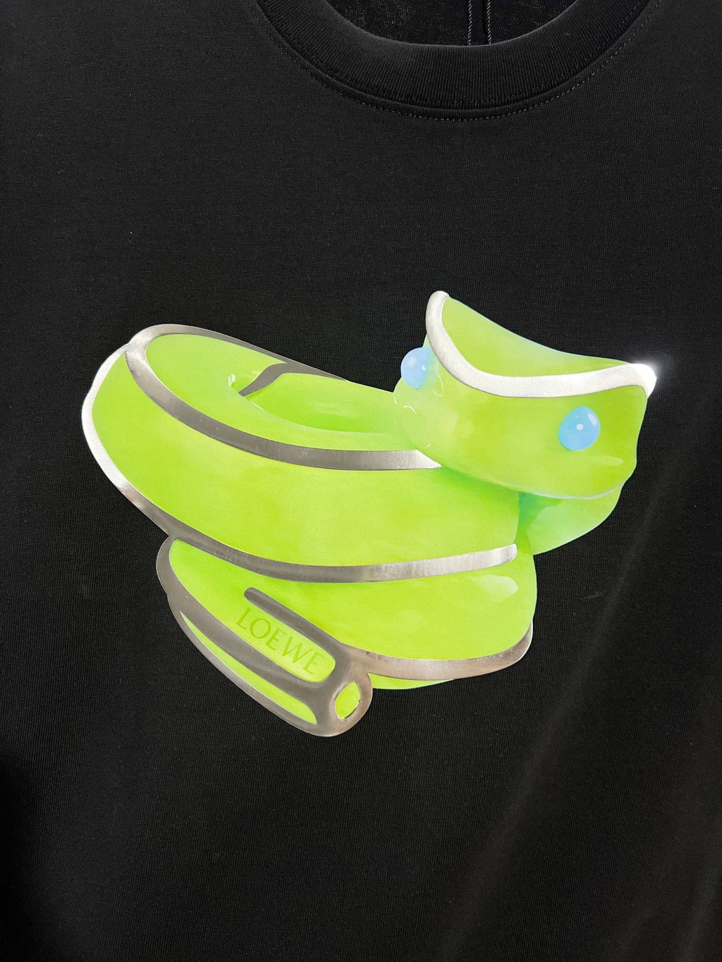 Jelly offset letter round neck T-shirt