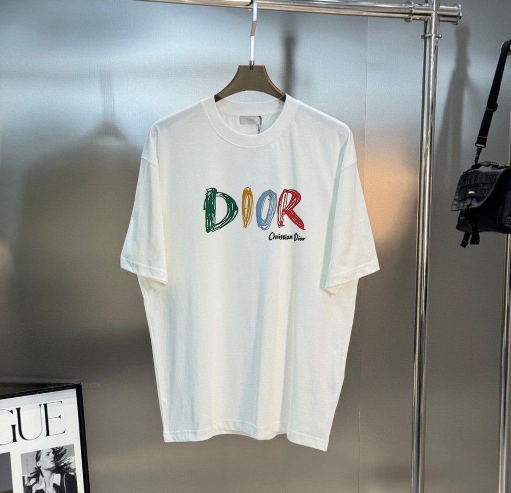 Brand letter graphic painted hot stamping printed T-shirt