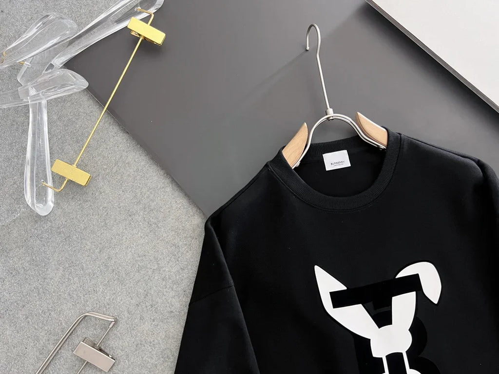 New printed pullover round neck hoodie
