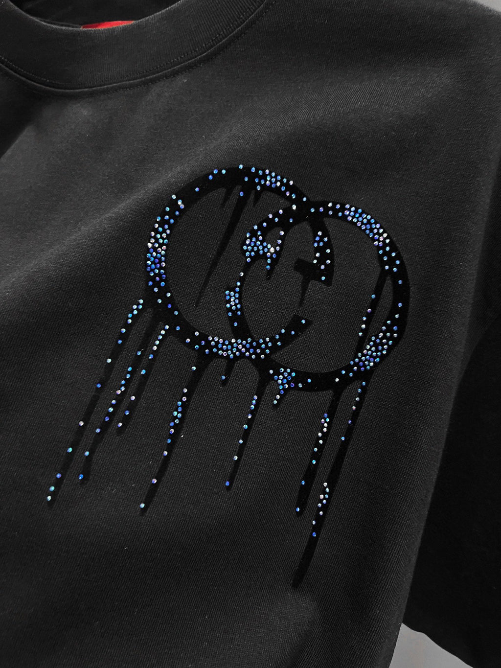 New logo Middle Eastern Australian diamond+plush printing technology short sleeved T-shirt