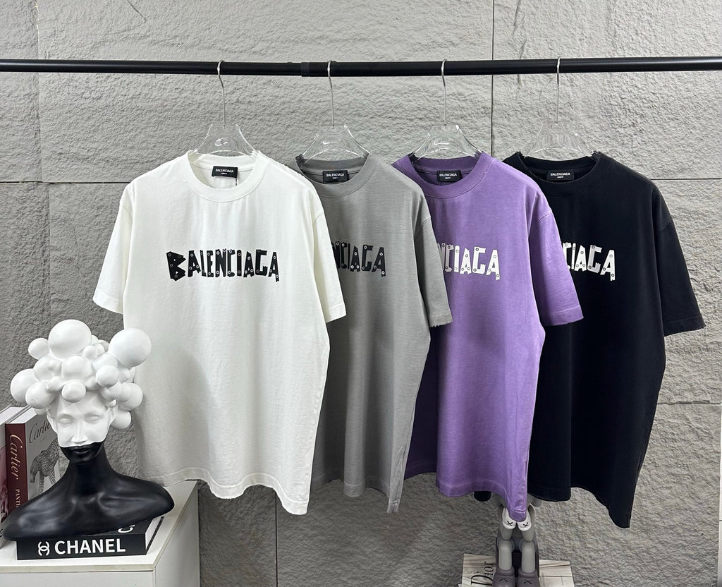 Hot stamping+hot drilling process pure cotton fabric short sleeved T-shirt for both men and women