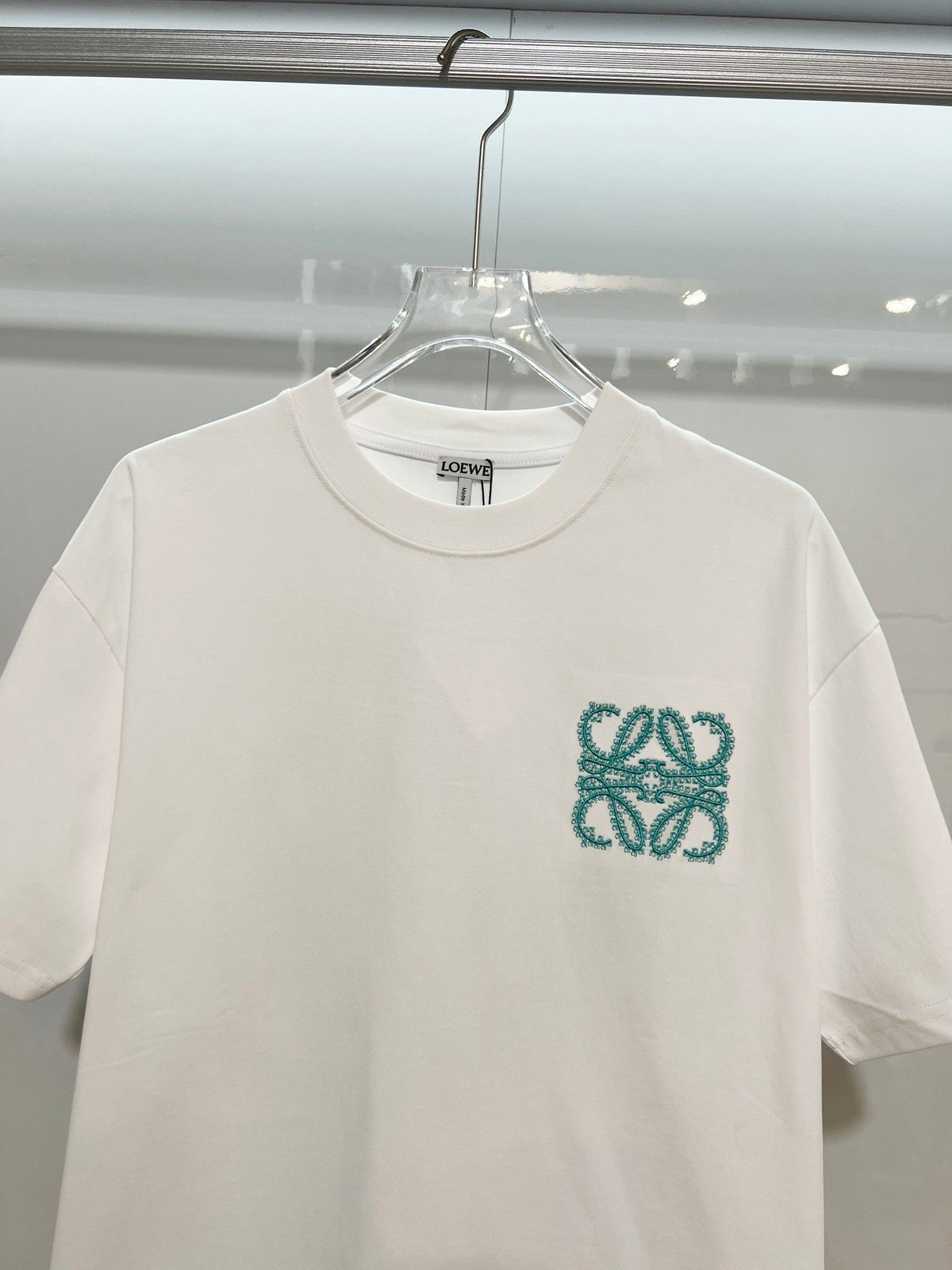 Embroidered letter t-shirt with front and back vines