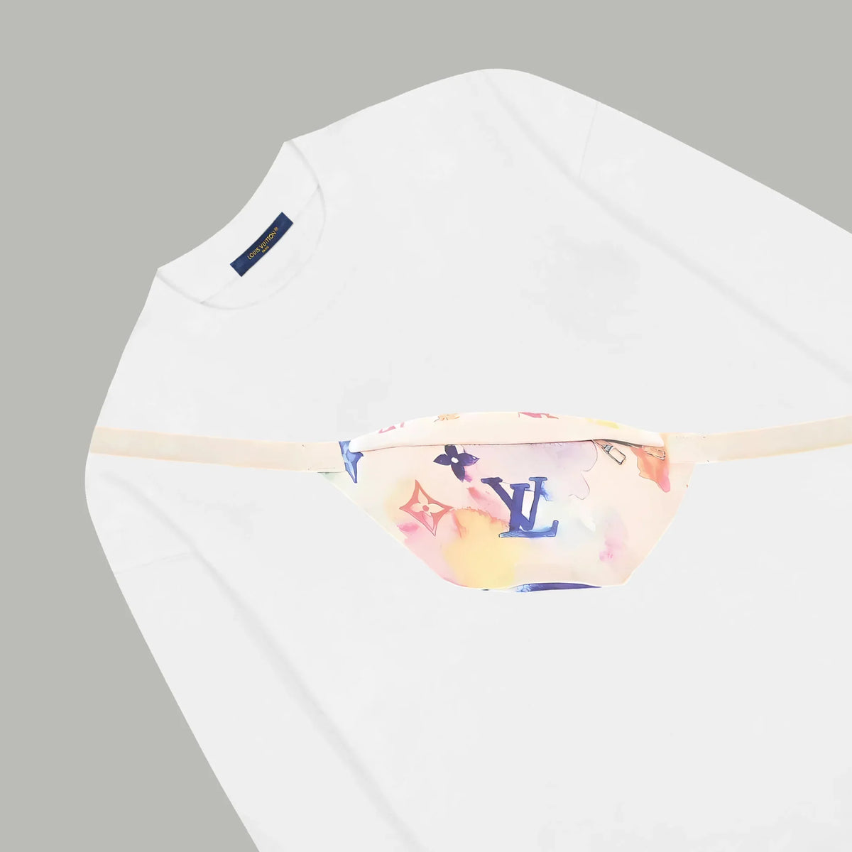 Printed looped long sleeved hoodie