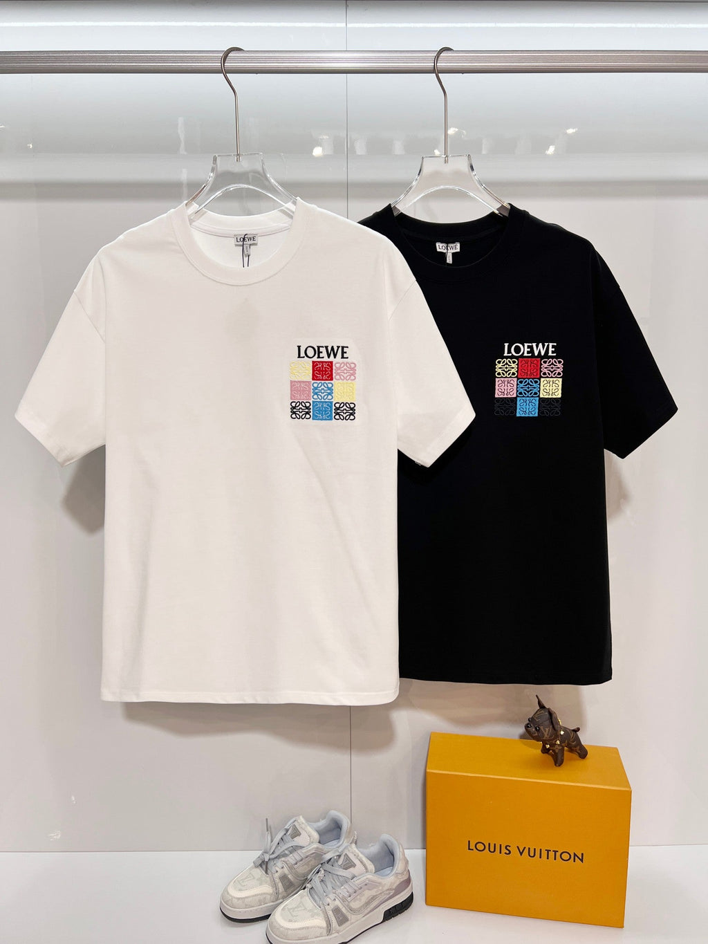 New Nine Grid Embroidered Short Sleeve