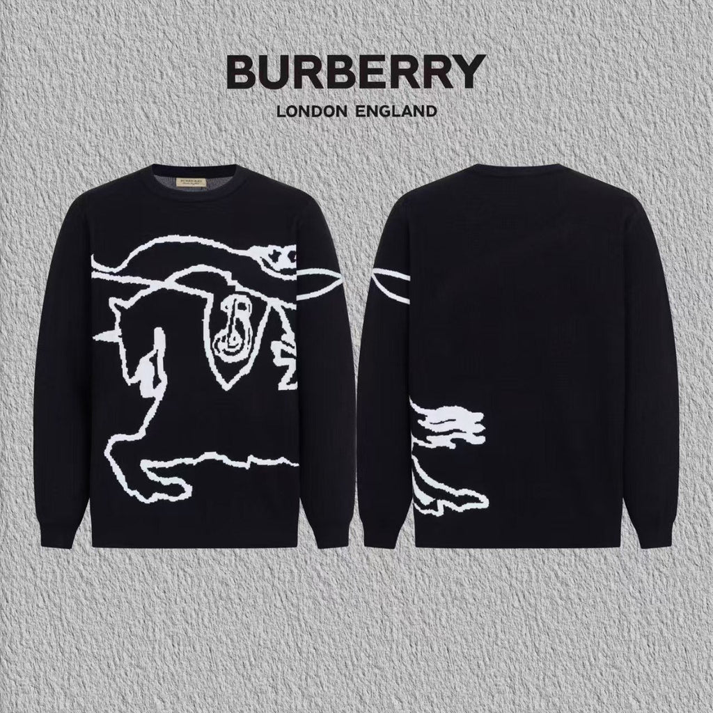 War horse knitted round neck sweater