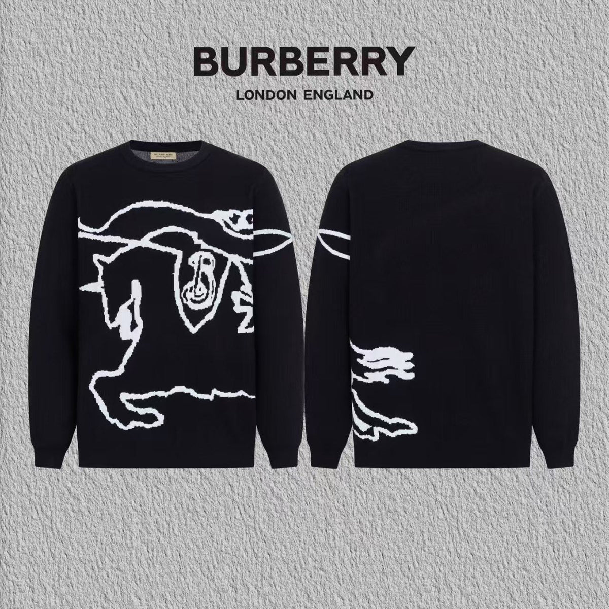 War horse knitted round neck sweater
