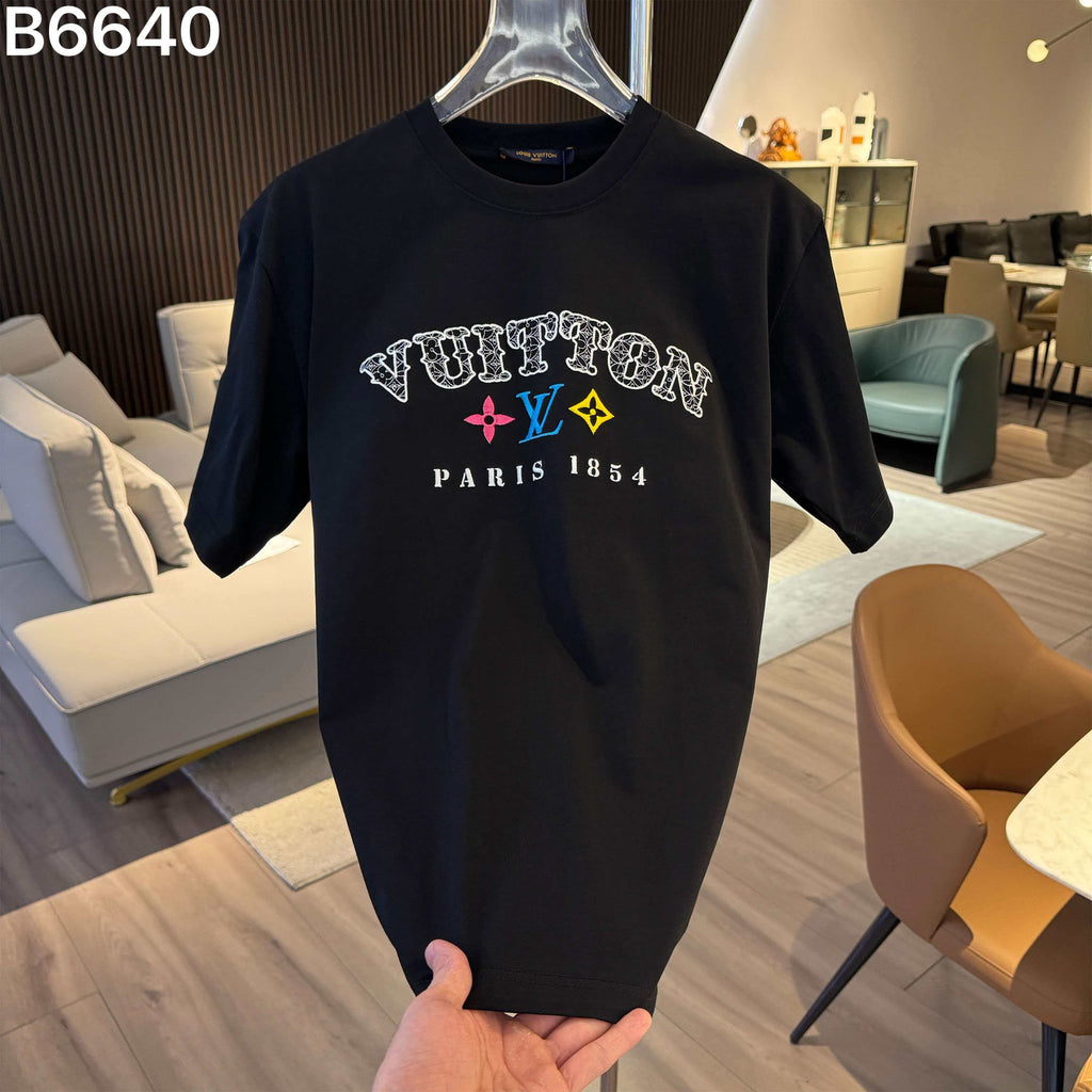 26ss new embroidery craft logo letter short sleeved shirt