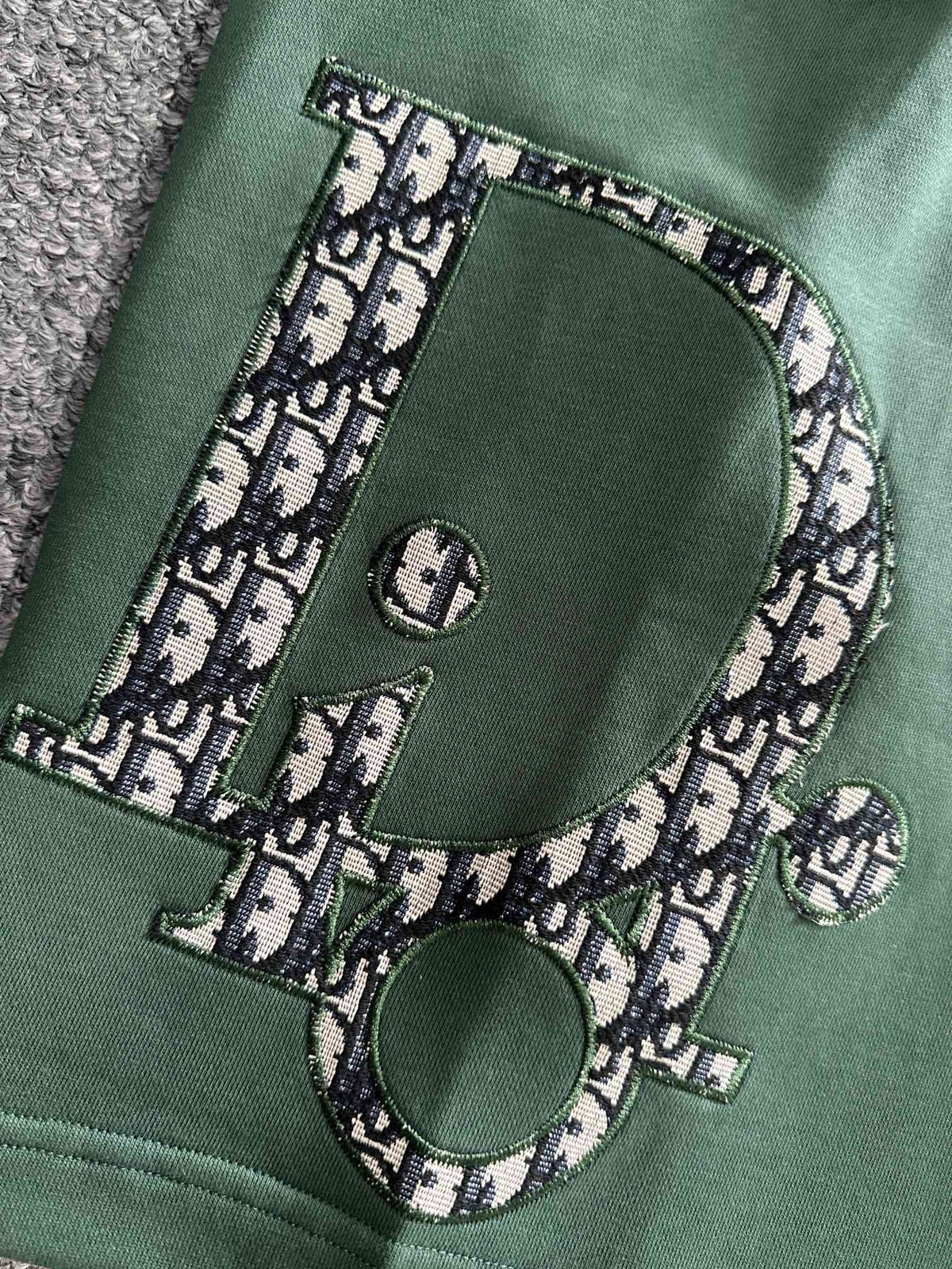 Plush striped letter casual shorts