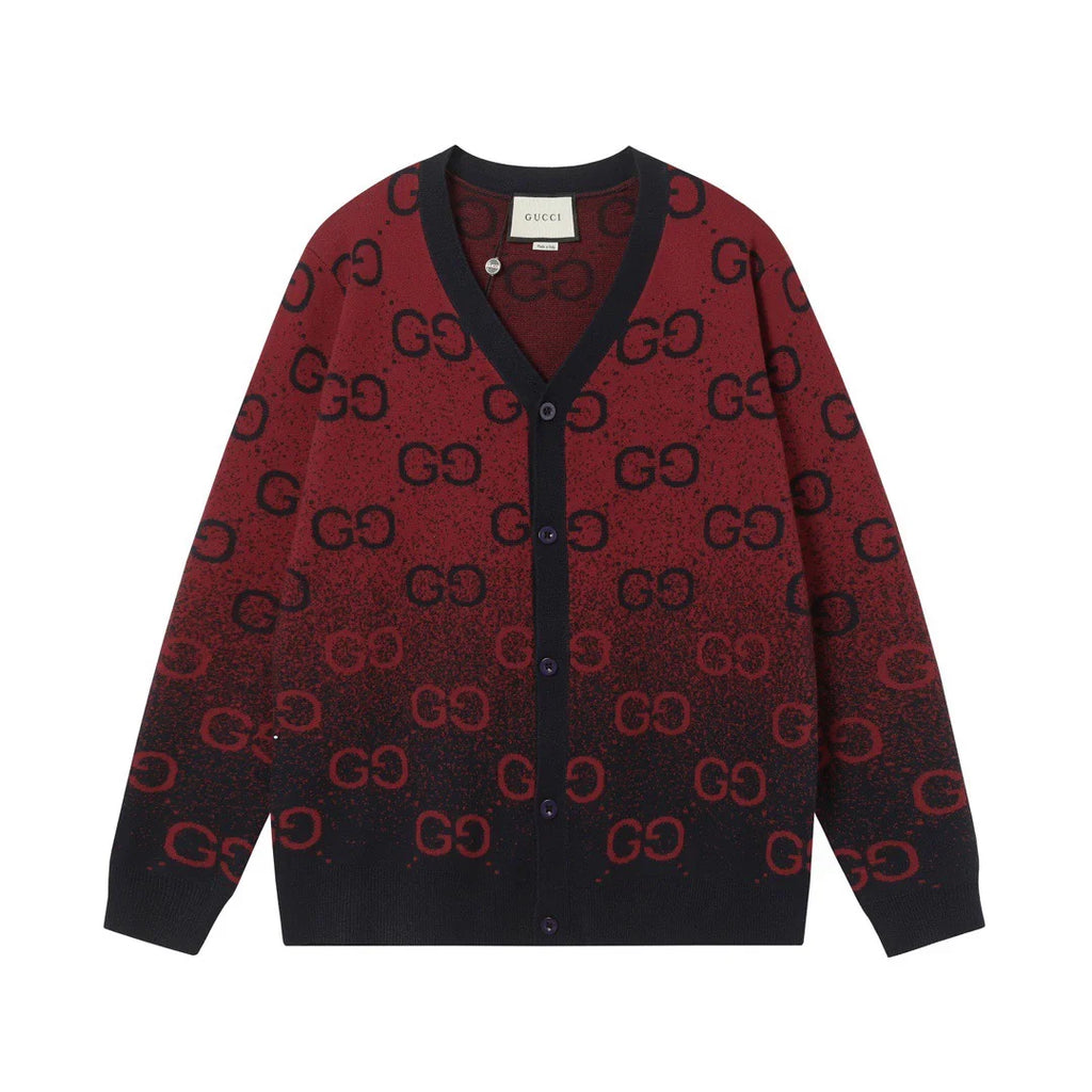 Knitted cardigan V-neck sweater