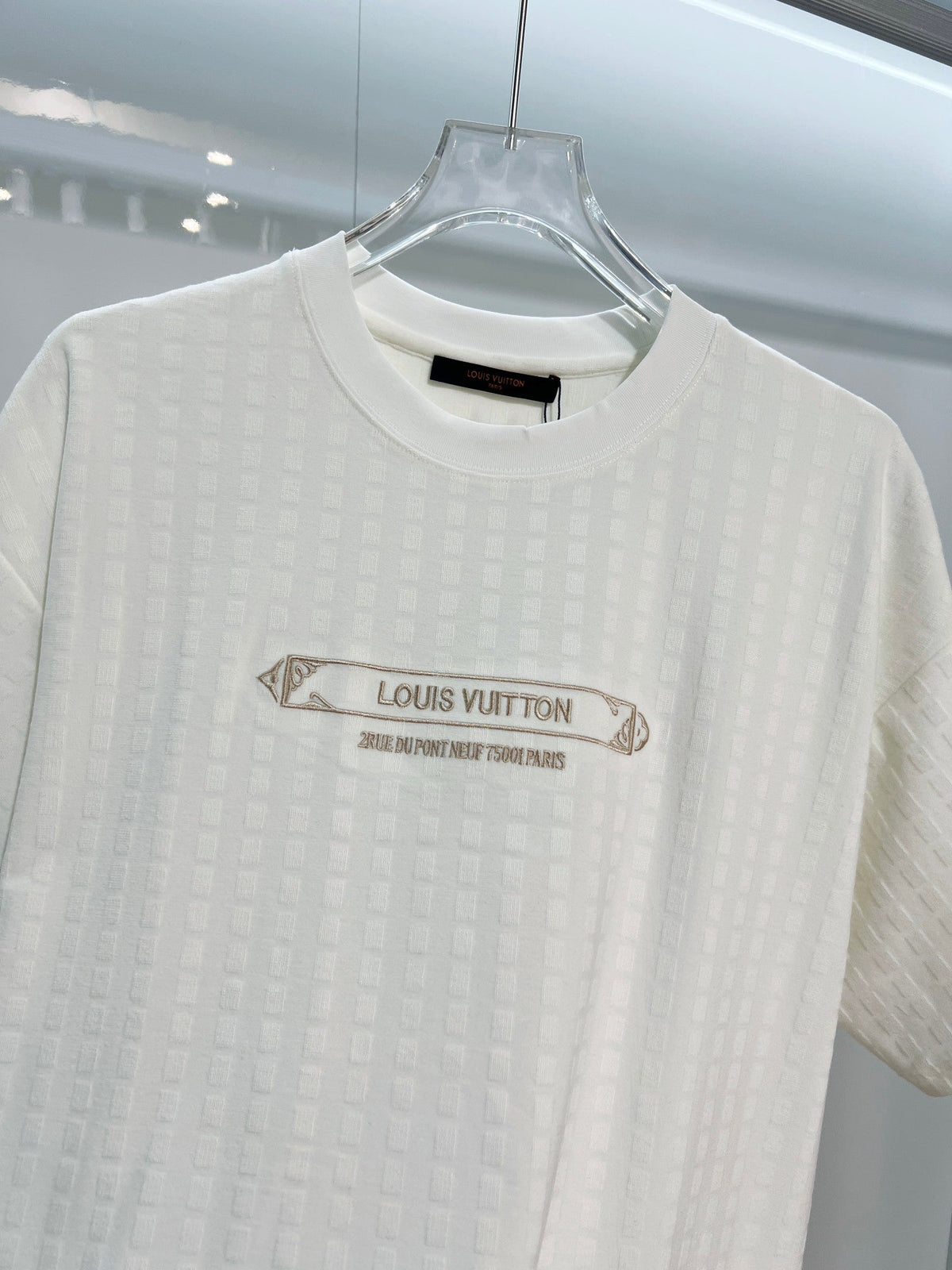 High density gold embroidered T-shirt