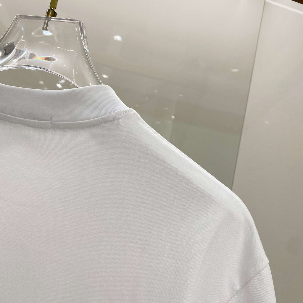 Chest sticker printed logo round neck short sleeved T-shirt 10