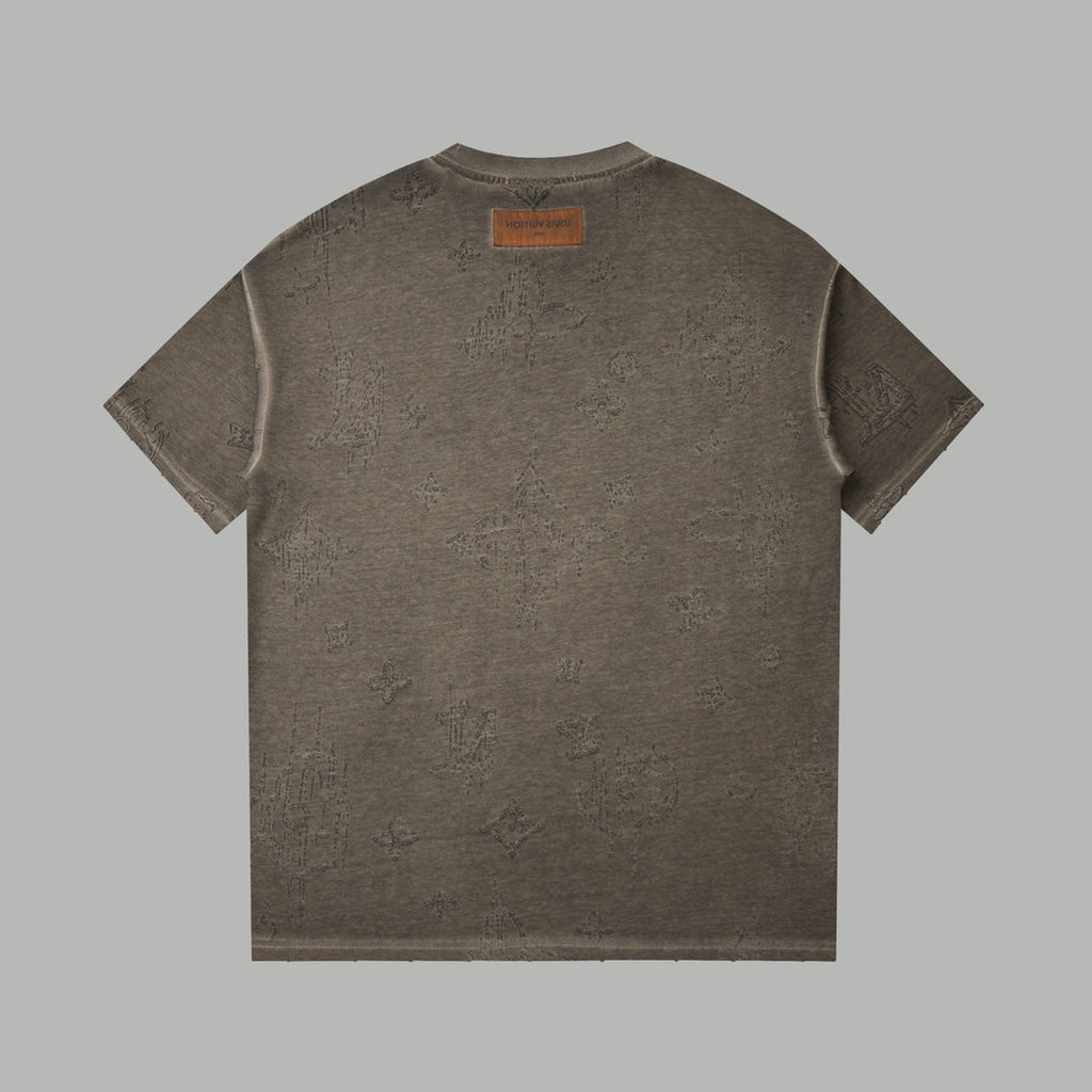 Burnt jacquard short sleeved shirt
