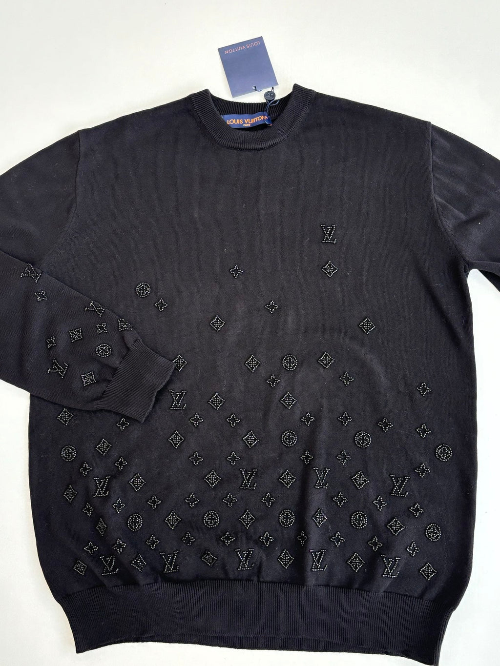 Colored bead knitted sweater