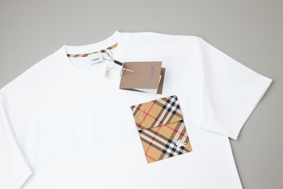 Grid stitch embroidered T-shirt