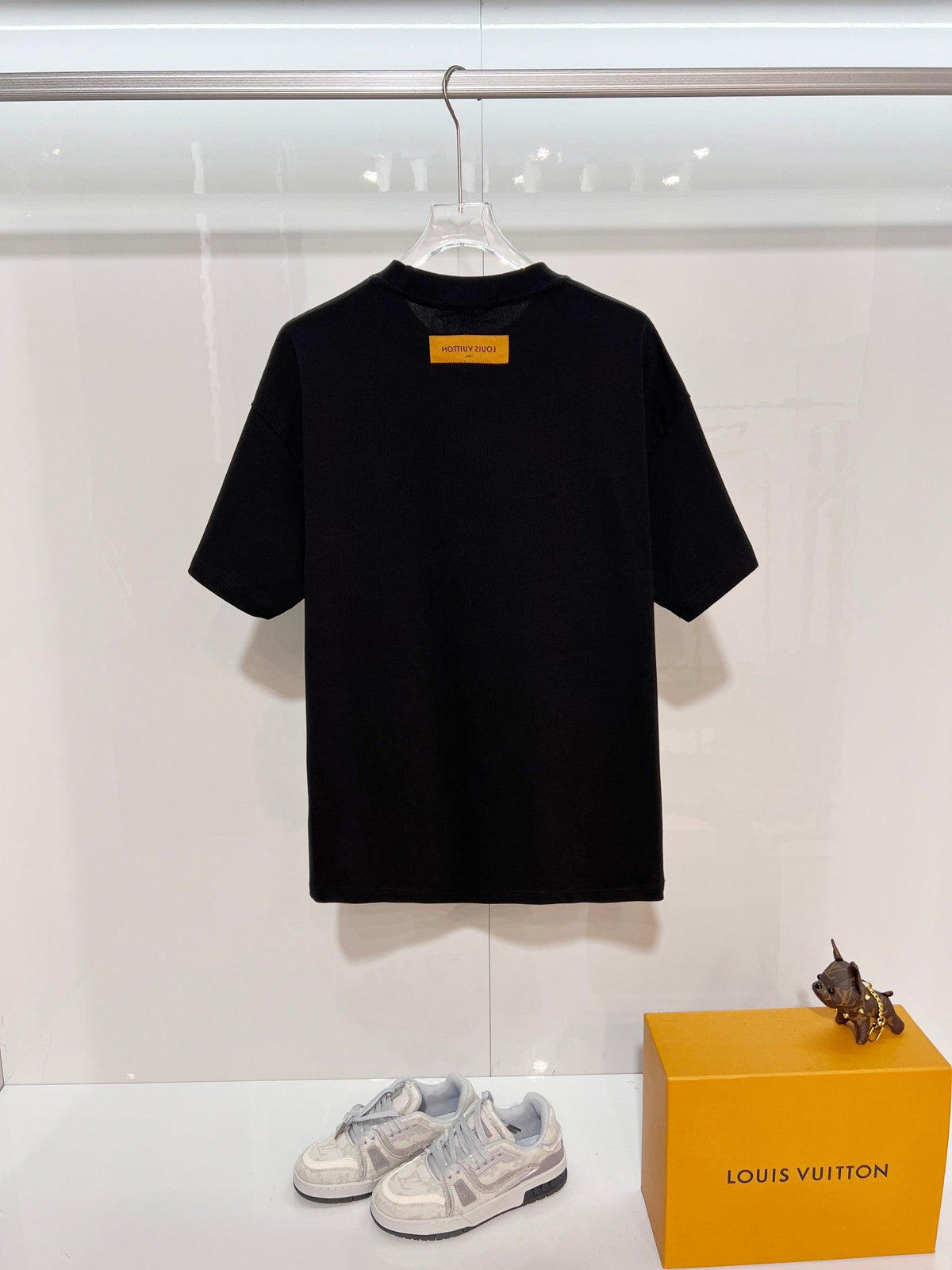 Green offset letter slogan round neck T-shirt