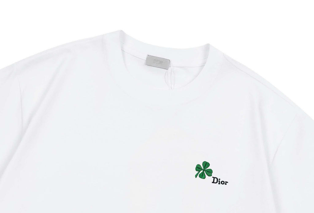 2026 new high-density embroidered green clover logo unisex short sleeved t-shirt