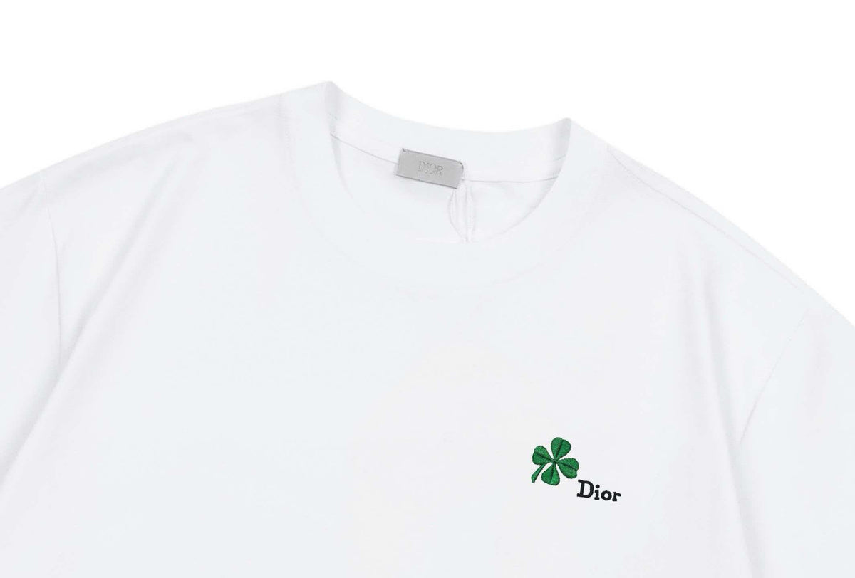 2026 new high-density embroidered green clover logo unisex short sleeved t-shirt