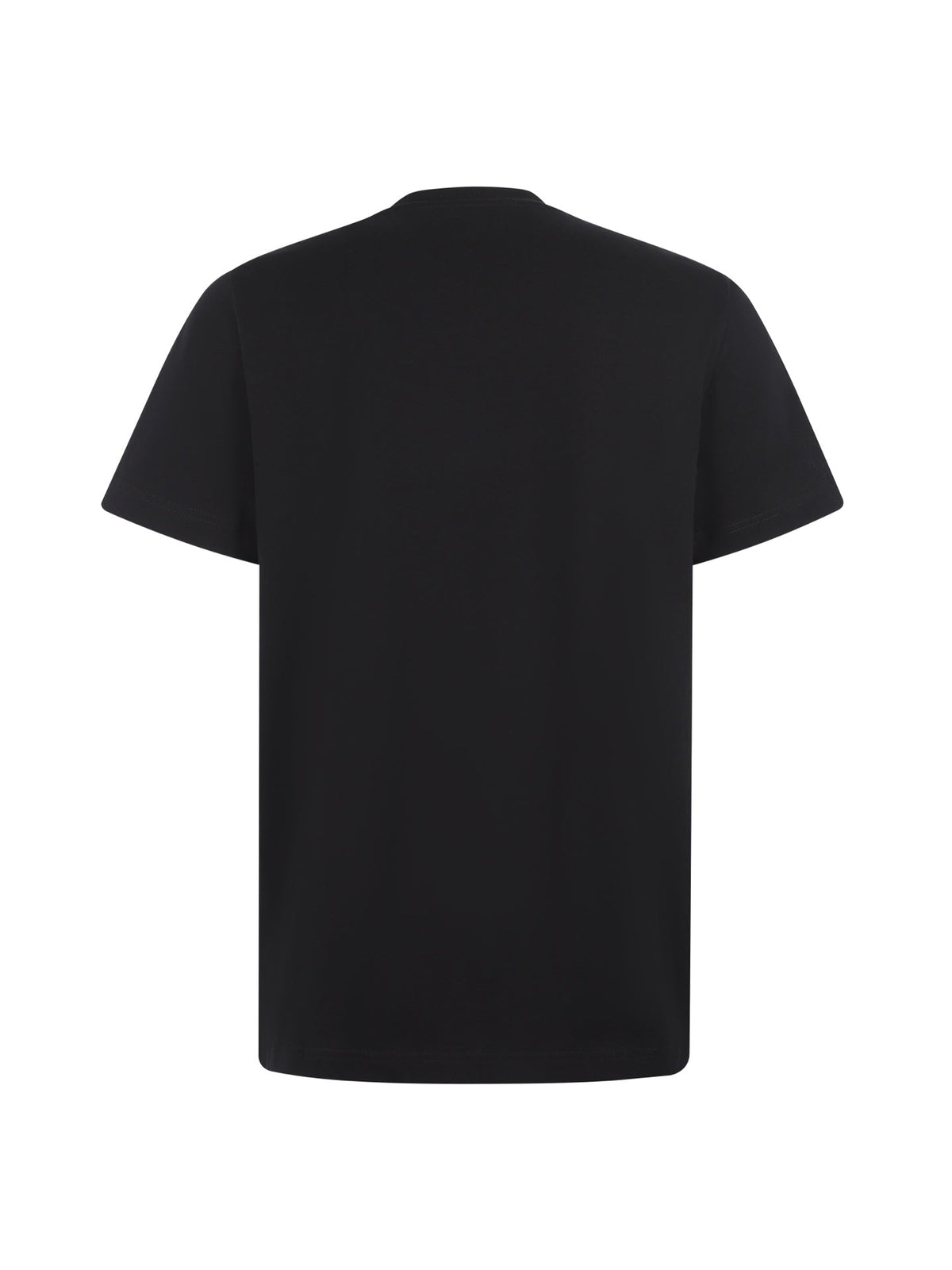 Space Embroidered Logo Round Neck Cotton T-shirt