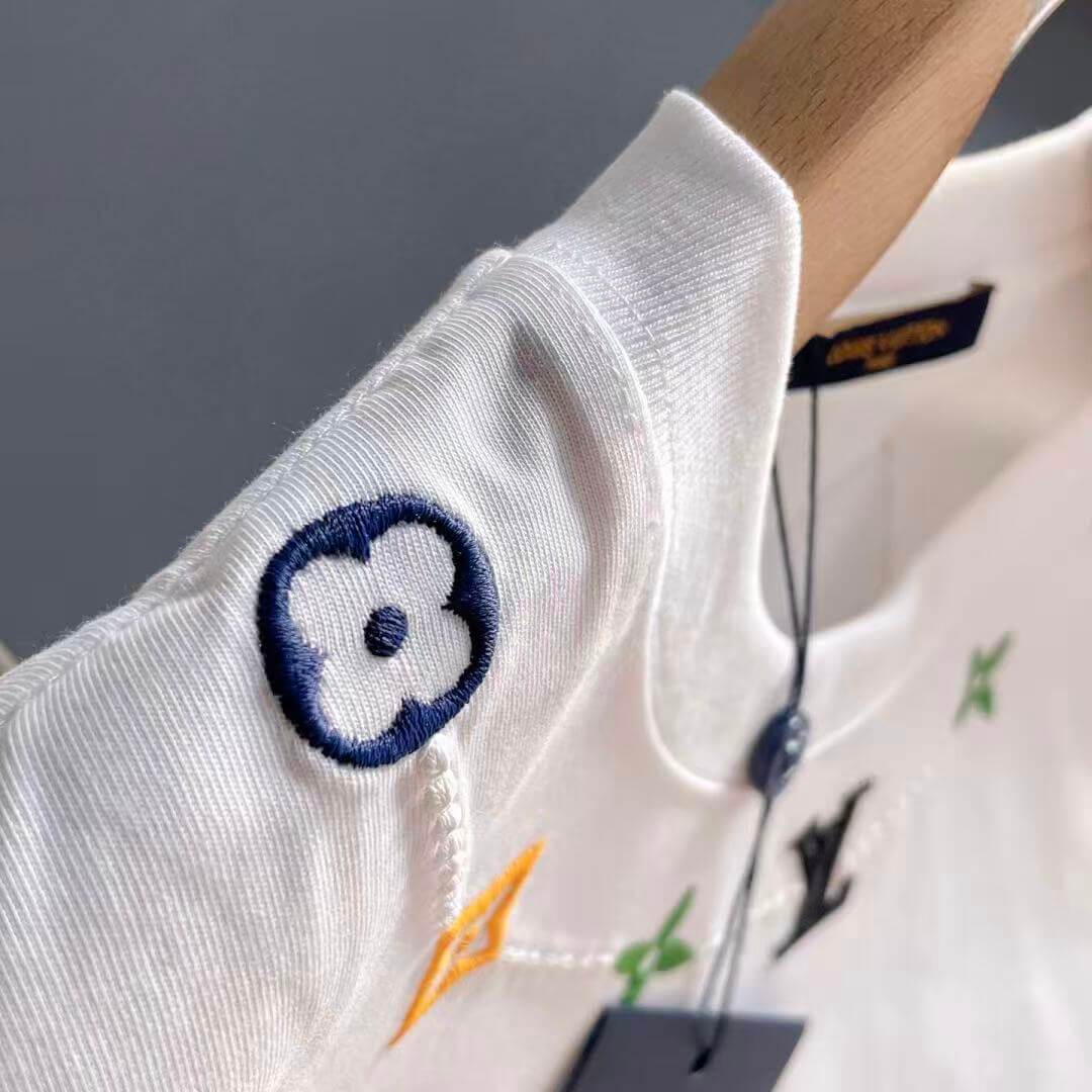 Colorful Floral Embroidery T-Shirt