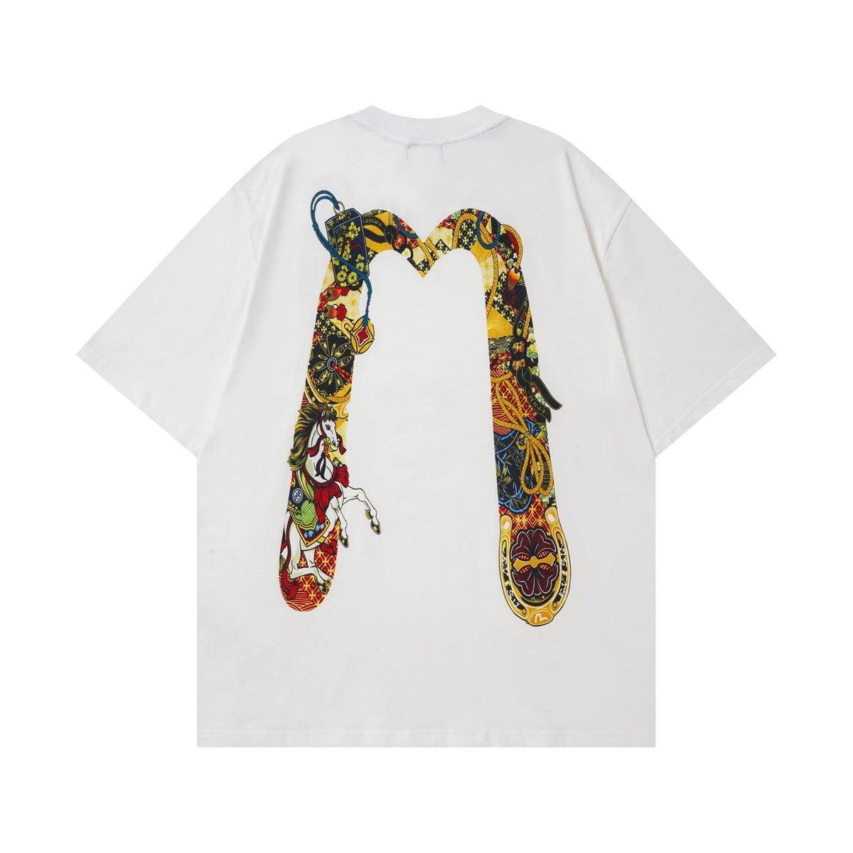 New Seagull Big M Horse Year Printed Casual Loose Round Neck Short Sleeve T-shirt