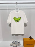 Jelly offset letter round neck T-shirt