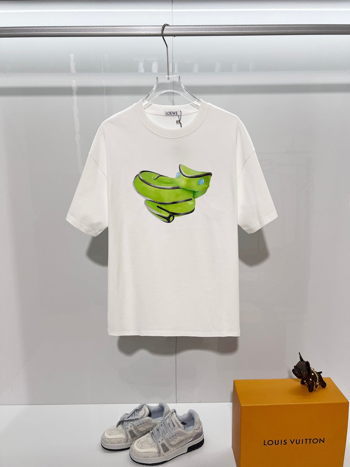 Jelly offset letter round neck T-shirt