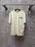 Vintage letter printed round neck short sleeved T-shirt