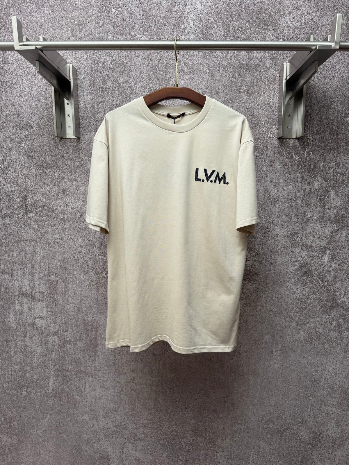 Vintage letter printed round neck short sleeved T-shirt