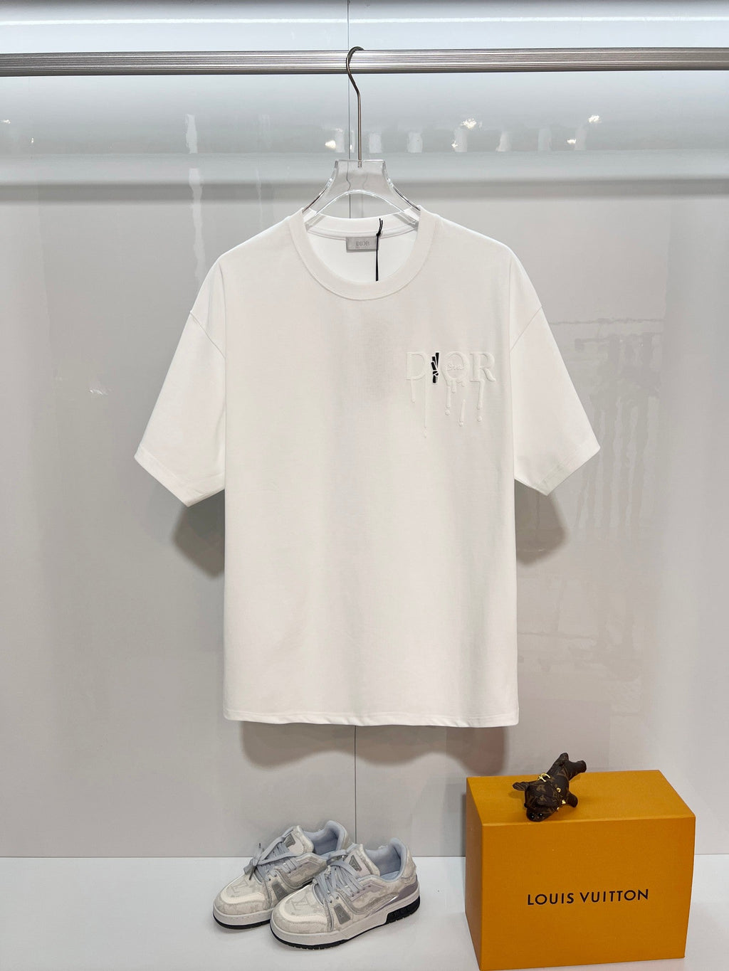 New snow velvet embroidered logo short sleeved shirt