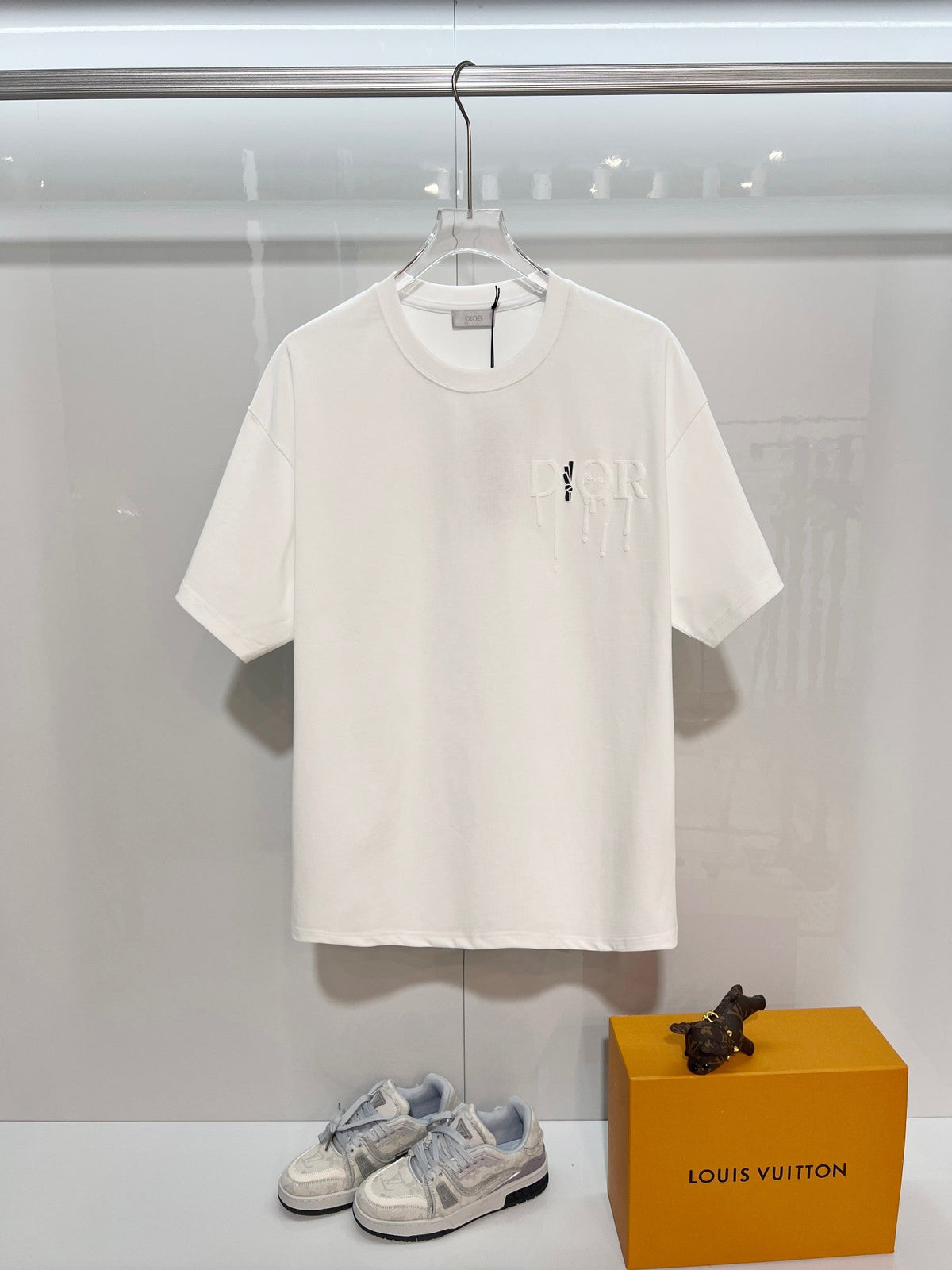 New snow velvet embroidered logo short sleeved shirt