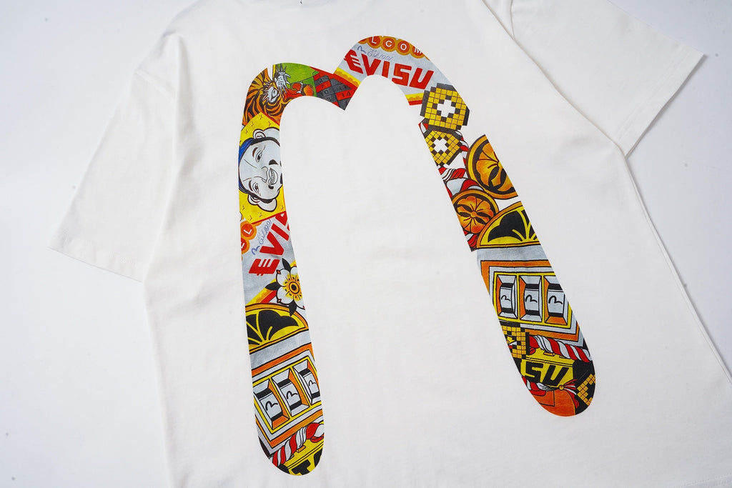 Large M printed casual loose round neck short sleeved T-shirt