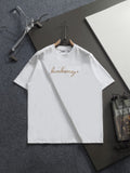 Classic Embroidered Round Neck T-shirt with Back