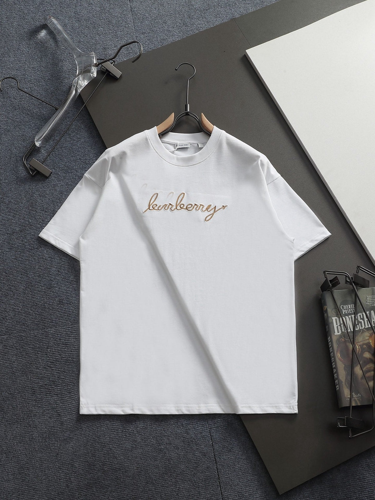Classic Embroidered Round Neck T-shirt with Back
