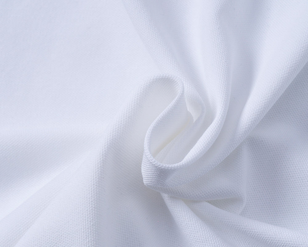 Silk pearl fabric lapel T-shirt